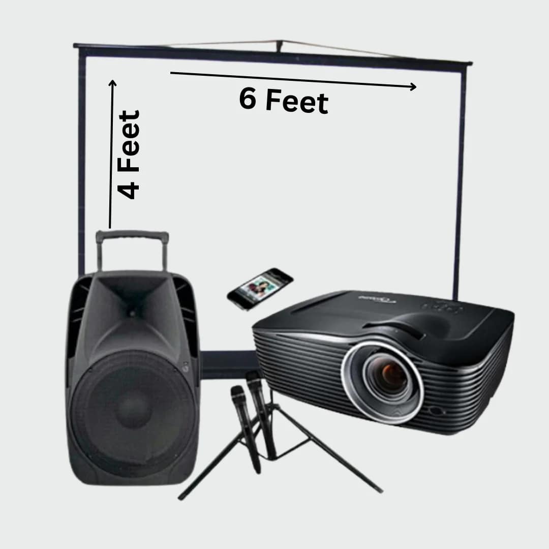 Projector With Screen and Audio System On Rent